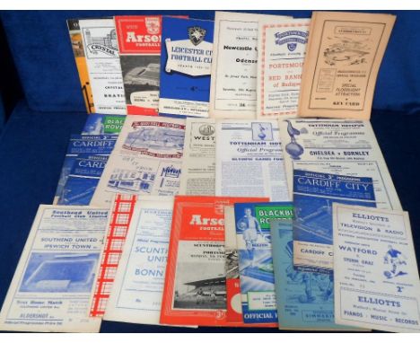 Football programmes, a collection of 24 1950/60's programmes inc. Chelsea v Burnley FAC Replay 1955/56, at Tottenham (single 