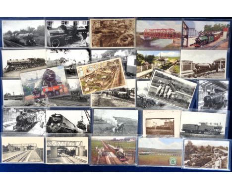 Postcards, Rail, Romney Hythe and Dymchurch 28 cards featuring Dymchurch station, locomotives, crossing, model layout, passen