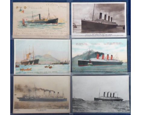 Postcards, Shipping, a selection of 6 cards of Liners inc. RP of Titanic (Rotary 3722A), Lusitania passing Old Head, printed 