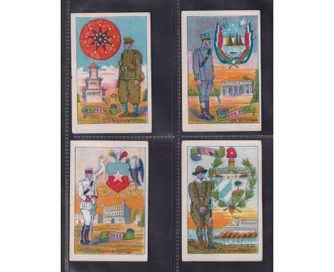 Trade cards, Spain, Chocolates Riucord, National Army Uniforms & Shields, 'L' size (set, 45 cards) (mostly gd)