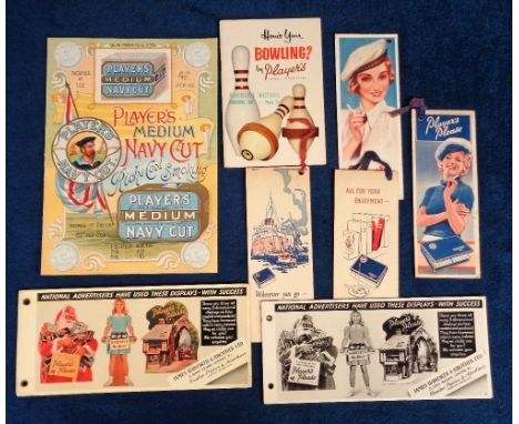 Tobacco advertising, Player's, a superbly illustrated 4 page colour leaflet advertising various Player's products with many t