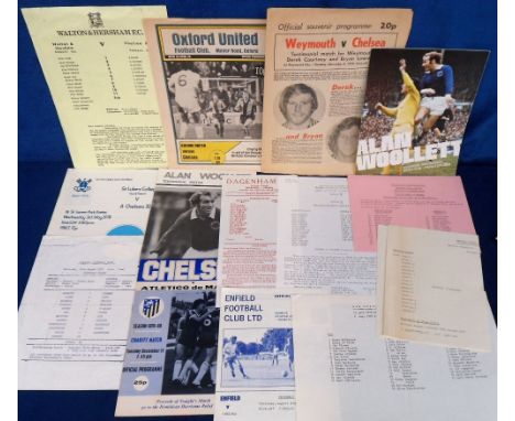 Football programmes, Chelsea FC, a collection of approx. 30, mostly 1970's, friendly &amp; testimonial programmes, 23 away is