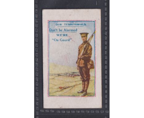 Cigarette card, H Chapman & Co,  Army Pictures, Cartoons etc type card 'Our Territorials, Don't be alarmed We're on Guard' (s