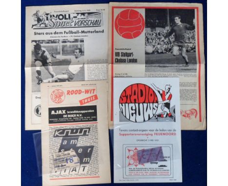 Football programmes, four Chelsea away friendly programmes v Alemannia Aachen 2 August 1969 (4 pages), VFB Stuttgart 27 July 