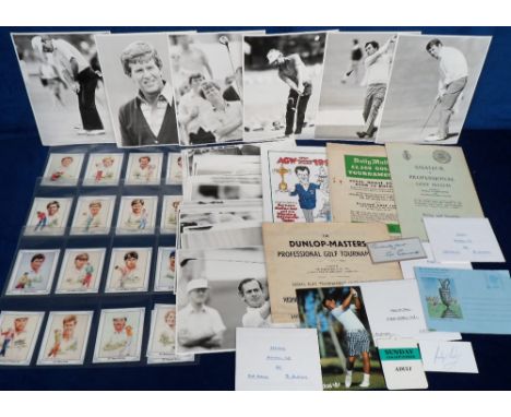 Golf, a collection of 50+ b/w photo's all 6" x 8" showing Golfers in action inc. Player, Pate, Mark James, Sneed, Arnold Palm