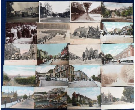 Postcards, London, a London suburbs mix of approx. 100 cards, with RPs of Norwood Rd (Card House, well animated), Nightingale