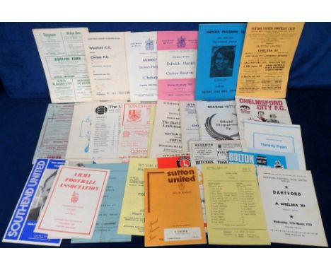 Football programmes, Chelsea FC, a collection of 32, 1970's, away match friendly &amp; testimonial programmes, inc. Sutton 7 