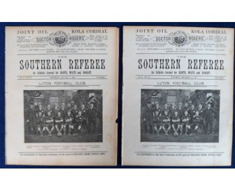 Football magazines, The Southern Referee, An Athletic Journal for Hants, Wilts &amp; Dorset, two issues, one dated 22 Dec 189