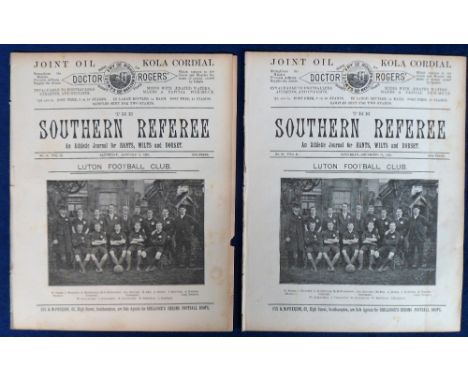 Football magazines, The Southern Referee, An Athletic Journal for Hants, Wilts &amp; Dorset, two issues, one dated 22 Dec 189