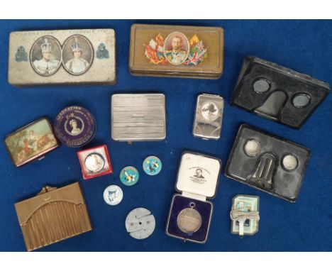 Advertising, a collection of 16 items to include Sir Walter Raleigh Tobacco medal dated 1909, 1953 Half Crown in presentation