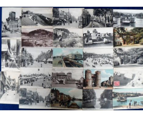 Postcards, a good mixed UK LL published collection of approx. 63 cards, inc. Epsom Races (no. 3), Bexhill Bandstand and Prom 