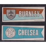 Trade cards, A&BC Gum, Football Team Pennants, (set, 26 cards) (gd)