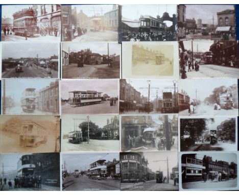 Postcards, Trams, a selection of approx. 50 UK topographical cards of trams, mostly from the North of England. With RPs of Wa