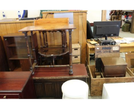 Mahogany games table, trunk and quantity of occasional furniture