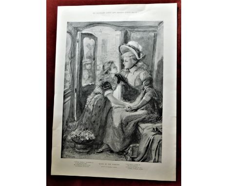 Marcella Walker 1894-full page black and white print -'Haste To The Wedding'-12" x 16" 