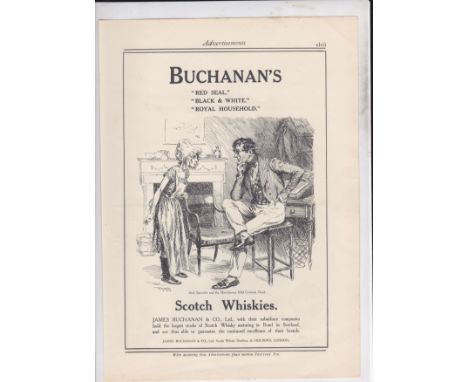 Buchanian's Scotch Whiskies 1914-full page black and white advertisement 'Red Seal'-'Black and White'-'Royal Household' 8.1/2