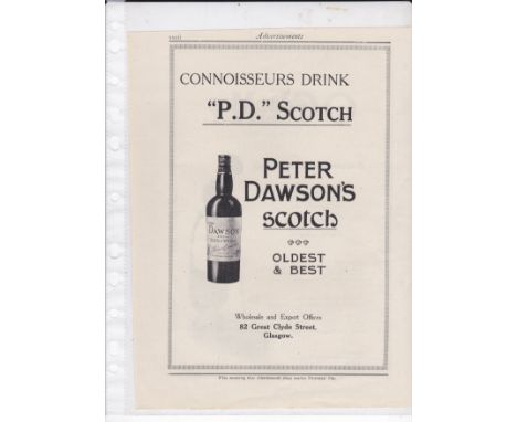 Peter Danson's Scotch 1914-full page black and white advertisement-Oldest + Best-8.1/2" x 11" approx.