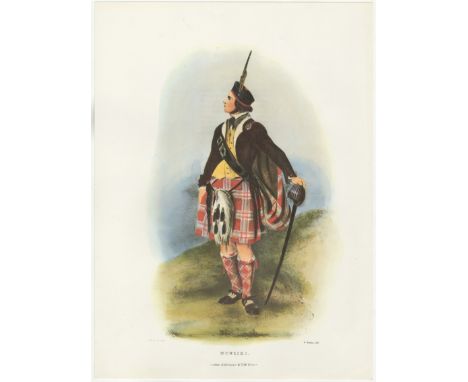 Ackerman Vintage colour print-'Clan Menzies'-Bosley lith-11"x 15" approx.