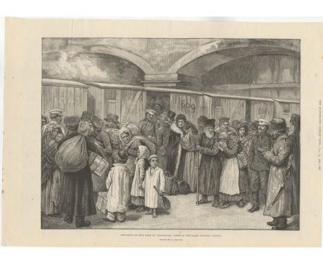 Expulsion of Jews from St Petersburg 1891-full page black and white print -"Expulsion of Jews from St Peterburg, scene at the