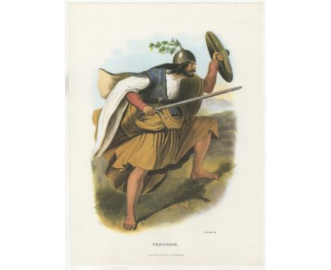 Ackerman Vintage colour print-'Clan Ferguson'-L.Dickinson Lith 11" x 15" approx.
