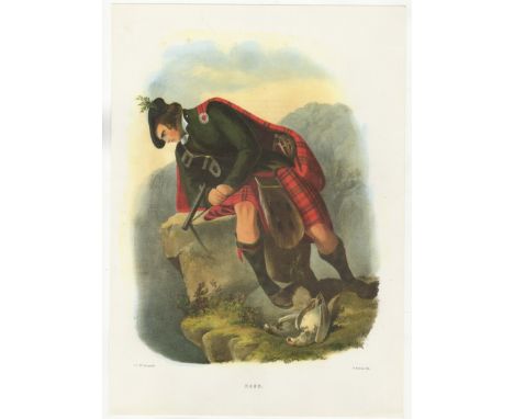 Ackerman Vintage colour print-'Clan Ross' R.R.Mc Ian printer H.Aitken,Lith 11" x 15" approx.