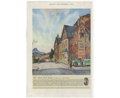 Dunlop Famous Inns 1949-full page colour advertisement - The Bailie Nicol Jarvie Inn-Aberfoyle Perthshire - 9" x 12.1/2" appr