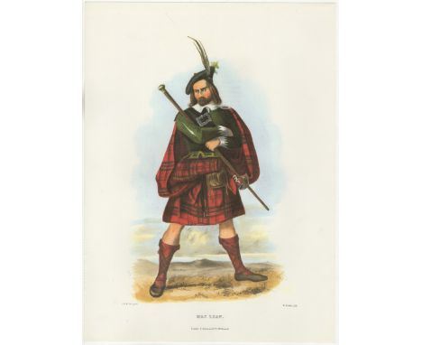 Ackerman Vintage colour print-Clan Maclean R.R Mc Ian, printer W.Bosley Lith 11" x 15"