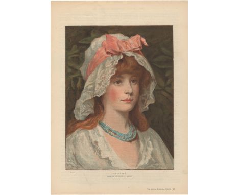 Olivia'-by A.J.Gordon 1883-colour print-Graphic Christmas Number-A beautiful lady 12" x 16" approx.