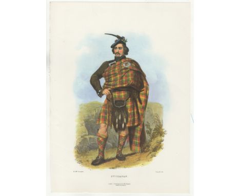 Ackerman Vintage colour print-'Clan Buchanan' R.R. Mc   Ian-printer Russel Lith-11" x 15" approx.