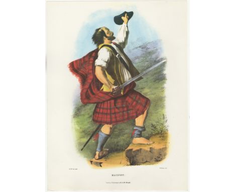 Ackerman Vintage colour print-Clan Macduff R.R Mc Ian, printer W.Bosley Litho 11" x 15" approx.