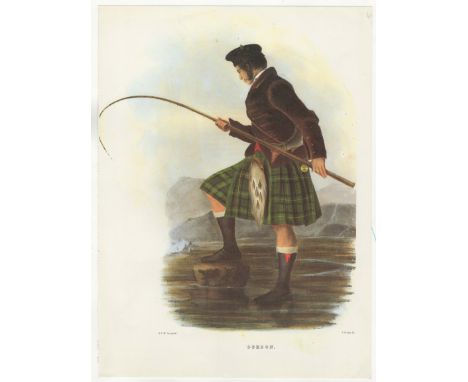 Ackerman Vintage colour print-'Clan Gordon' R.R Mc Ian - printer H Aitken, Lith 11" x15" approx.