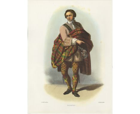 Ackerman Vintage colour print-Clan Ogilvie R.R. Mc Ian, printer-L Dickinson Lith.11" x 15" approx.