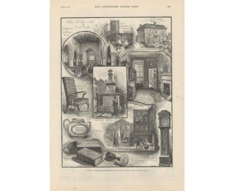 John Wesley Centenary 1891-full page black and white print of the Personal Memorials and Relics of John Wesley-Death Centenar