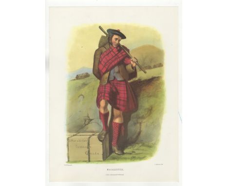 Ackerman Vintage Clan 'Macalister' print R.R Mc Ian Printer, L Dickinson, Lith -colour print 11" x 15" approx.