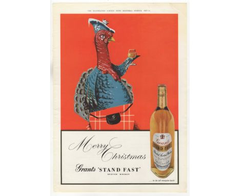 Grants 'Stand Fast 'Scotch Whisky 1957-full page colour advertisement-stunning-very fine 10" x 14" approx.