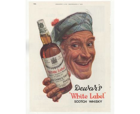 Dewars White Label Scotch Whisky 1950-Country Life full page colour advertisement-9.1/2" x 12.1/2" approx.