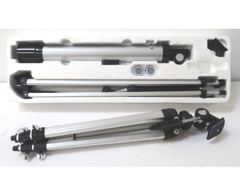 VIVITAR REFRACTOR TELESCOPEwith a tripod and 50x and 100x magnification, boxed, together with an extending aluminium camera t