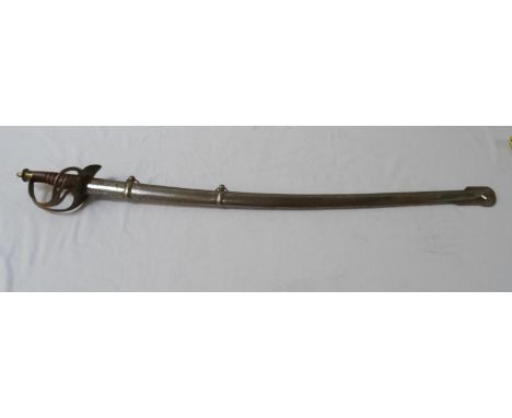 REPRODUCTION NAVAL OFFICERS SWORDwith an 84cm blade marked 'India', with a mahogany grip and pierced brass guard, in a polish