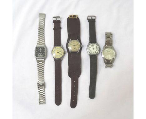 SELECTION OF GENTS WATCHES including a Sekonda with a date aperture on a steel bracelet, Casio dual analouge and digital on a