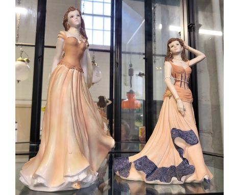 A Royal Worcester 'Wistful' Day Dreams figure, 24cm, and a Coalport Age of Elegance figure, 23cm. (2) 