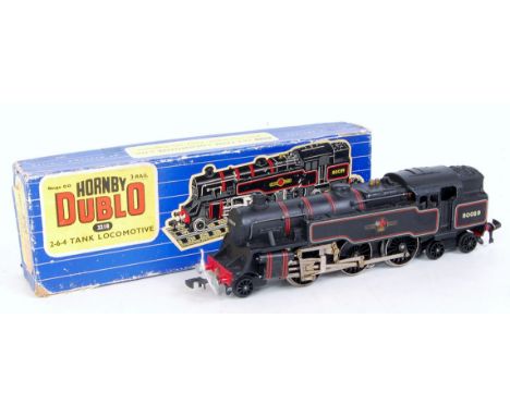 A Hornby Dublo 3218 standard 2-6-4 tank engine, loss to numbering on one side of bunker, otherwise good (G-BG)