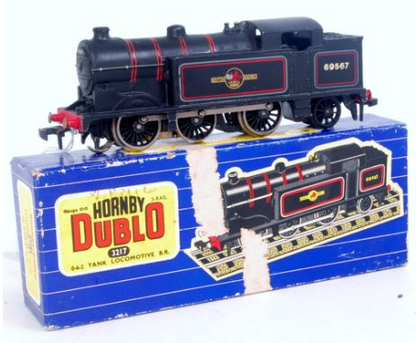 3218 H-Dublo 3 rail 0-6-2 tank loco BR 69567, coal in bunker, R/H decal dull (VG-E) picture (BF-G)