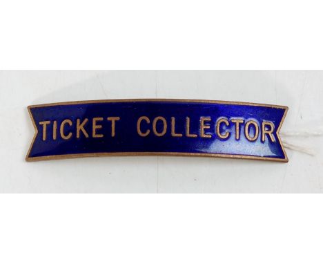British Railways Eastern Region fishtail enamel railway cap badge "Ticket Collector" by J R Gaunt London