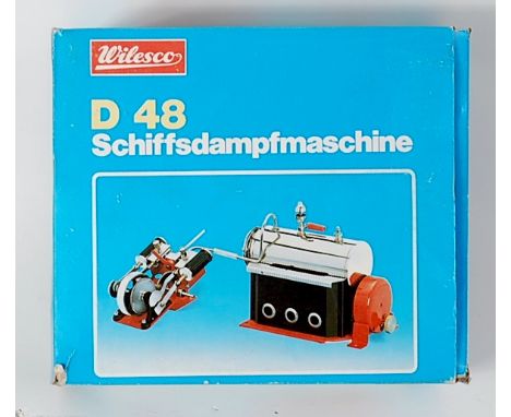 Wilesco D48 Boxed Live Steam Boiler and Twin Cylinder Engine, in the original polystyrene packed box, little use 