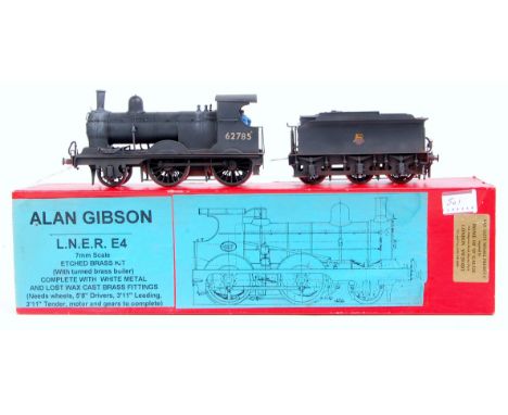 Alan Gibson brass kit built finescale 2 rail BR weathered black class E4 2-4-0 No. 62785 with tender (VG-E-BVG)