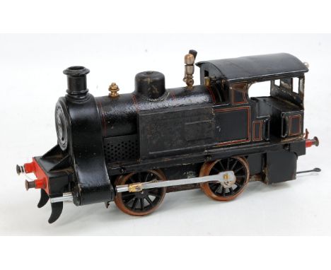 Bing GI live steam pilot 0-4-0 tank engine in black lined red/yellow (a/f)