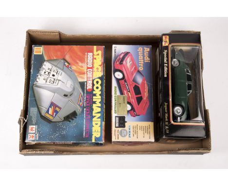 A quantity of various makes. Including; Maisto 1:18 scale Jaguar Mk.II, Nikko radio controlled Audi Quattro, radio controlled