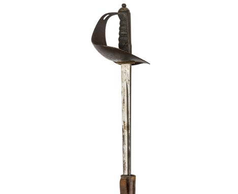 An interesting 1897 pattern infantry officer’s service sword,  made at Enfield for Spain, plain straight fullered blade 32½”,