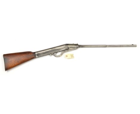 An early 20th century .25” Gem break action air rifle,  38¾” overall, half octagonal small bore barrel 21” stamped “Patent”, 