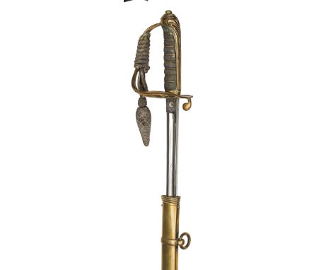 An 1822 pattern General and Staff officers sword, slender, very slight curved, fullered blade 34½”, by Hamburger Rogers & Co,